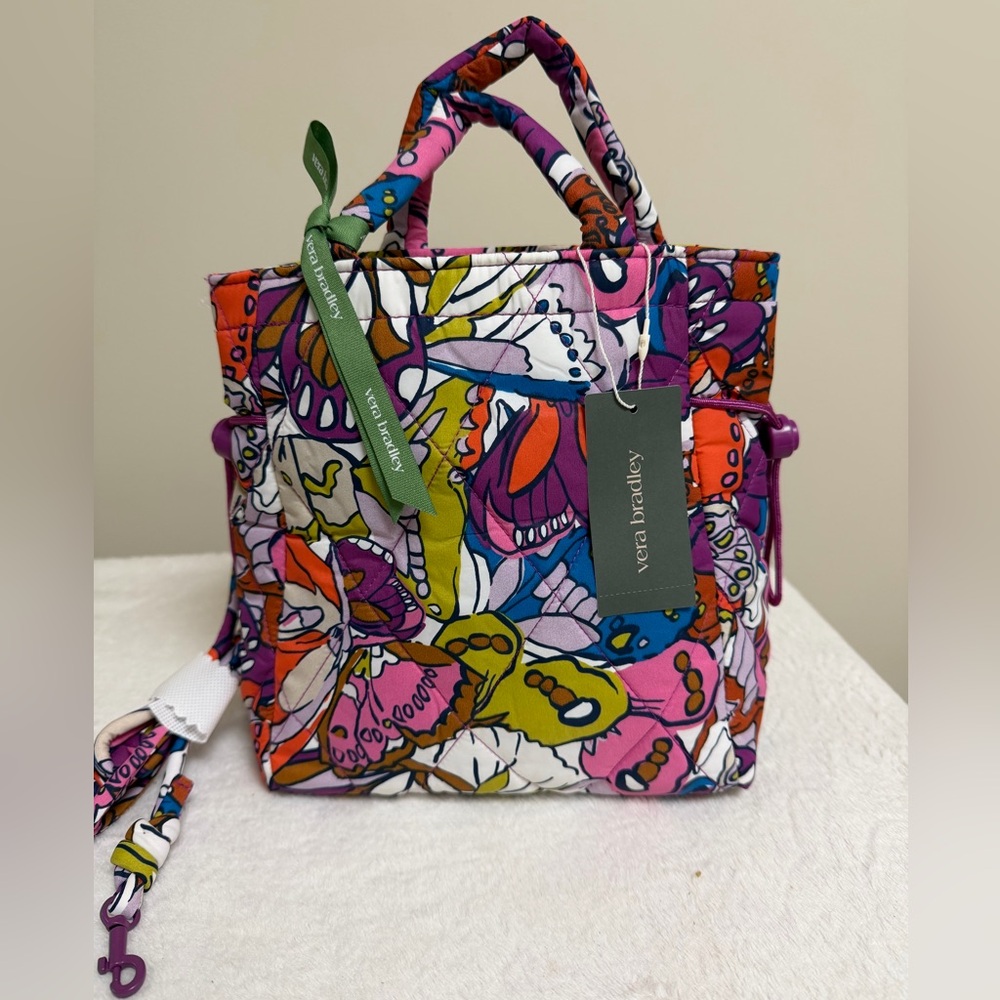 Vera Bradley Mini Original Tote Bag In The "FLUTTER" Pattern NWT